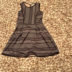 Lace Monteau girl dress black/light pink